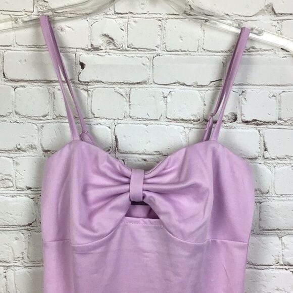 CODEXMODE. Knot Keyhole Front Bodysuit. Lavender XS - Picture 2 of 7